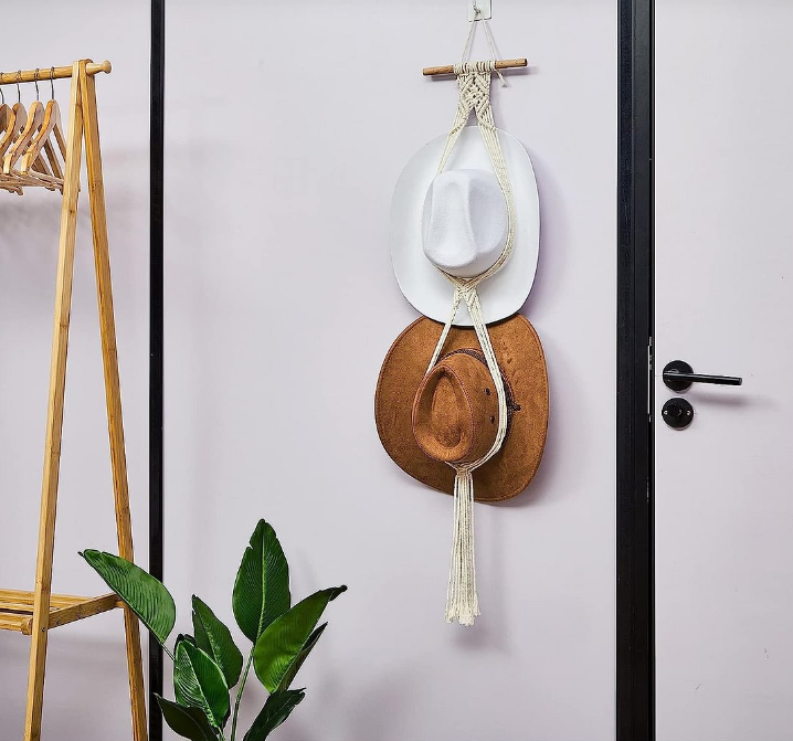 ❤️Handmade Linen Decorative Boho Hat Rack For Wall Hanging