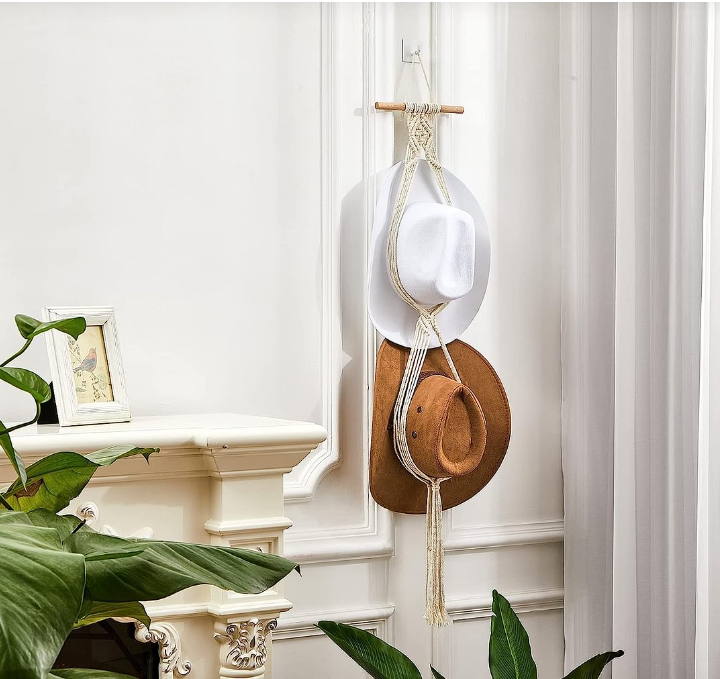 ❤️Handmade Linen Decorative Boho Hat Rack For Wall Hanging