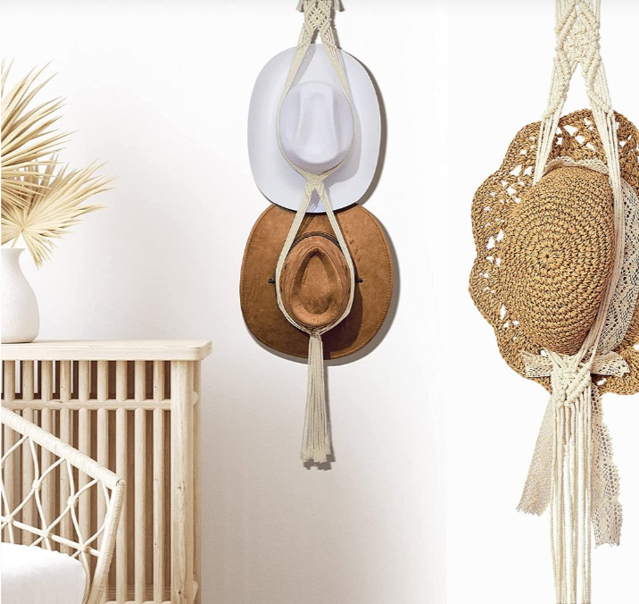 ❤️Handmade Linen Decorative Boho Hat Rack For Wall Hanging