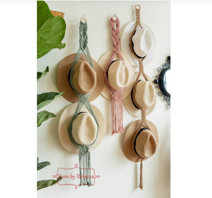 ❤️Handmade Linen Decorative Boho Hat Rack For Wall Hanging