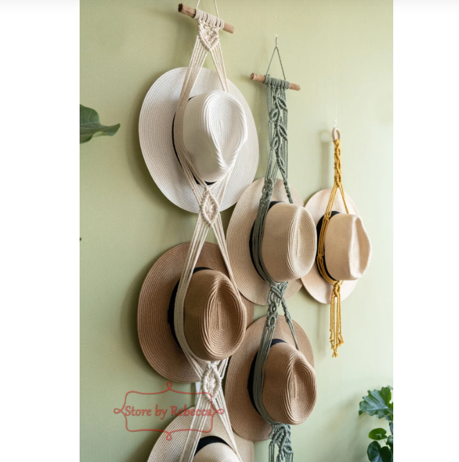 ❤️Handmade Linen Decorative Boho Hat Rack For Wall Hanging