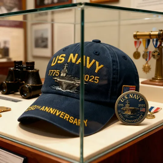 🎉Last Day Only $19.99 🇺🇸 250th Anniversary U.S. Navy Hat Set⚓Free Symbolizes Honor Gift