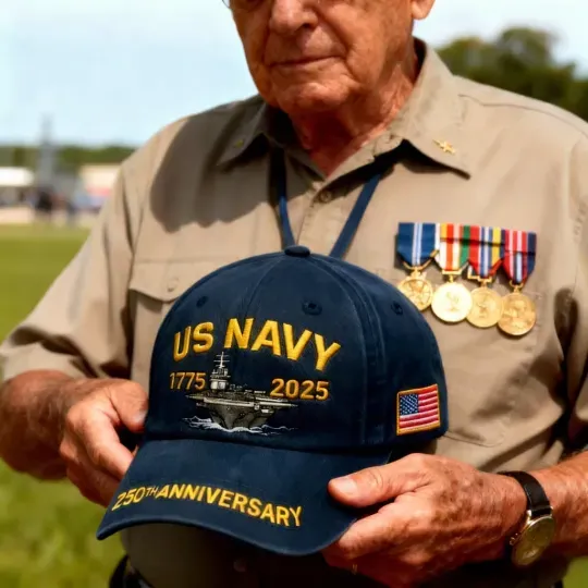 🎉Last Day Only $19.99 🇺🇸 250th Anniversary U.S. Navy Hat Set⚓Free Symbolizes Honor Gift