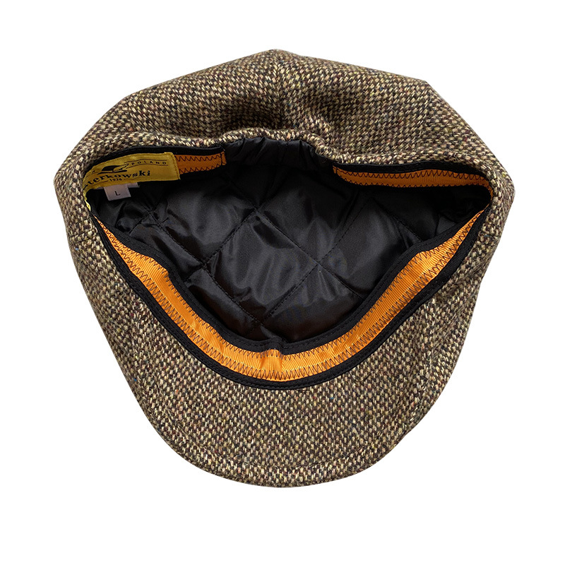 THE PEAKY Marl Flat Hat Particles-Harris Tweed