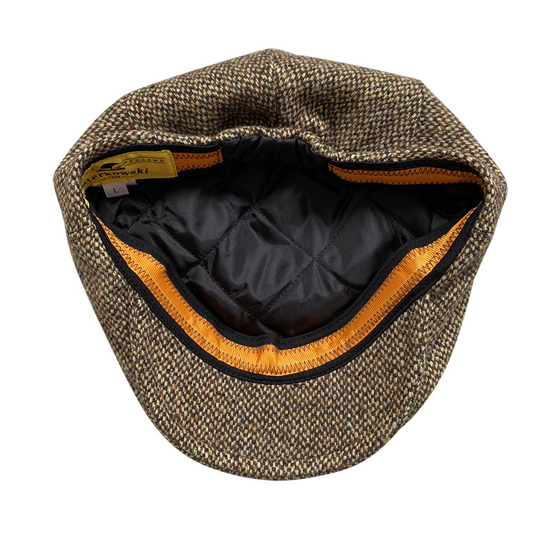 THE PEAKY Marl Flat Hat Particles-Harris Tweed
