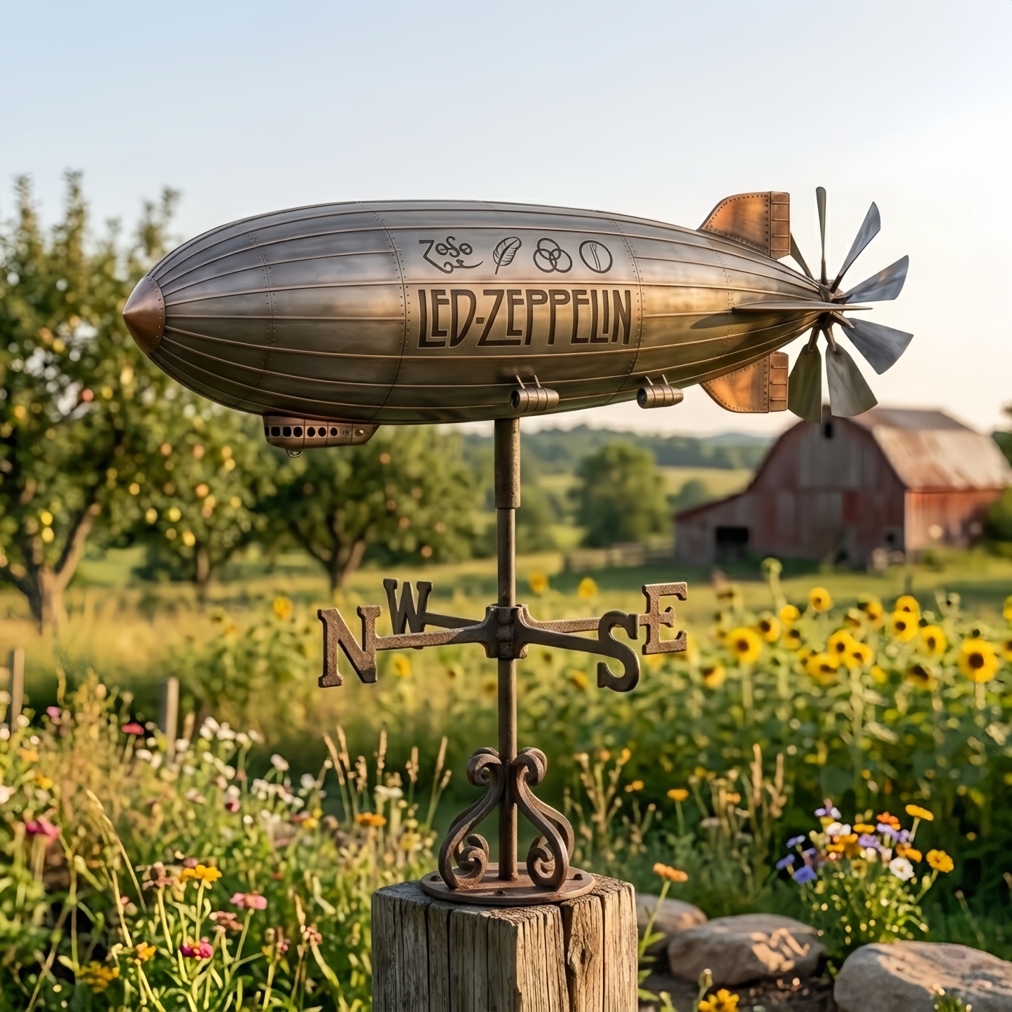 Led Zeppelin Blimp Garden Wind Spinner