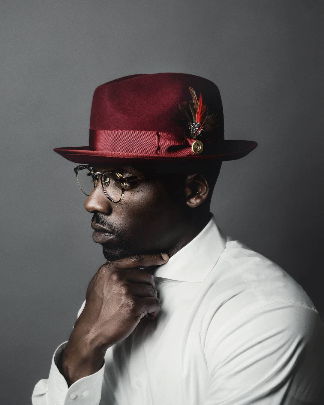 Trilby Fedora – Burgundy[Fast shipping and box packing]