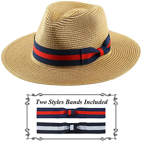Panama Straw Hats for Men & Women (two Bands)