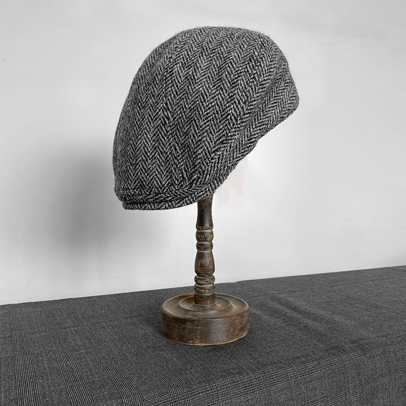 THE PEAKY Gatsby Flat Hat Gray-Harris Tweed