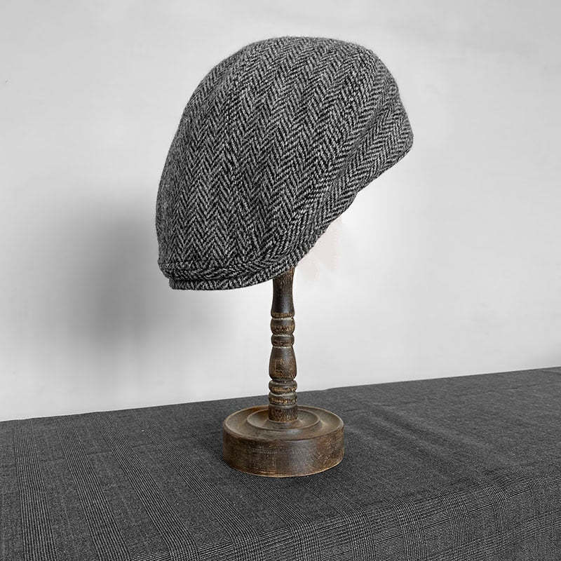 THE PEAKY Gatsby Flat Hat Gray-Harris Tweed