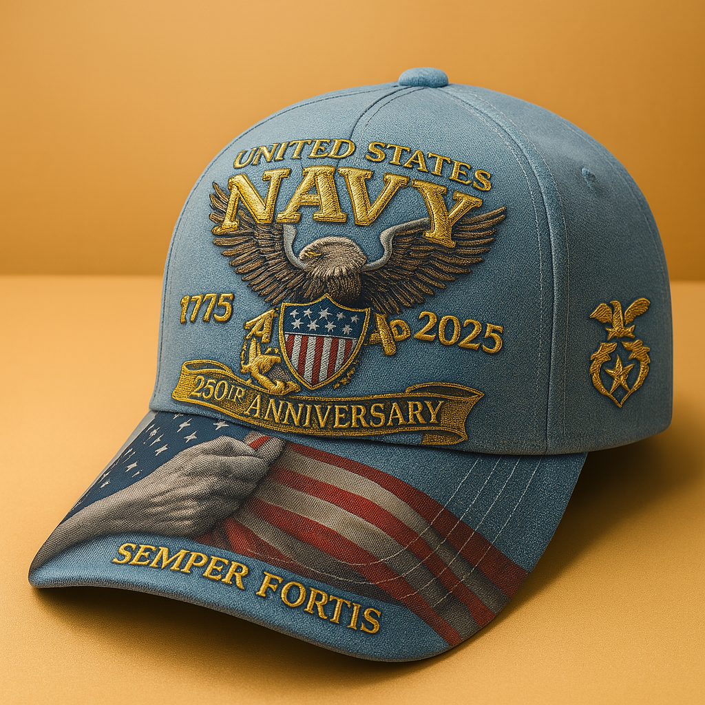 U.S. Navy 250th Anniversary Cap – 1775–2025 Proud Veterans Tribute Hat