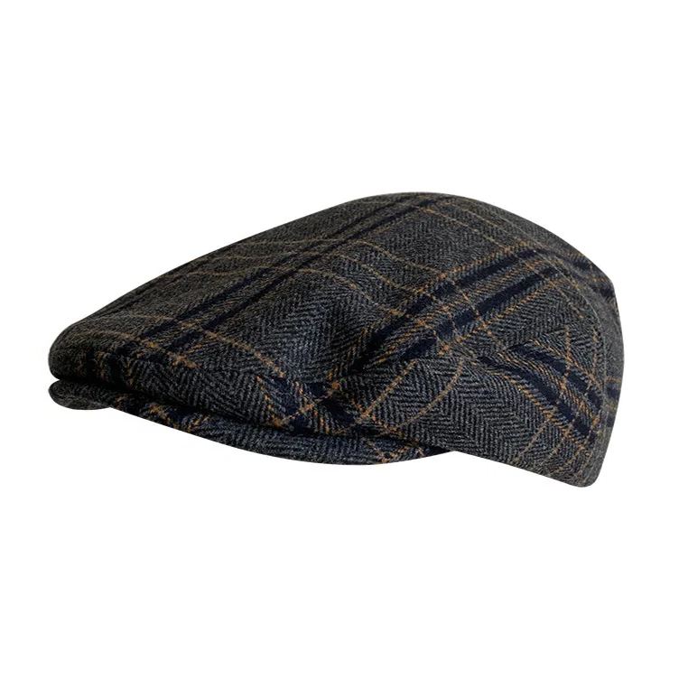 THE PEAKY Marl Flat Hat Patch-Harris Tweed