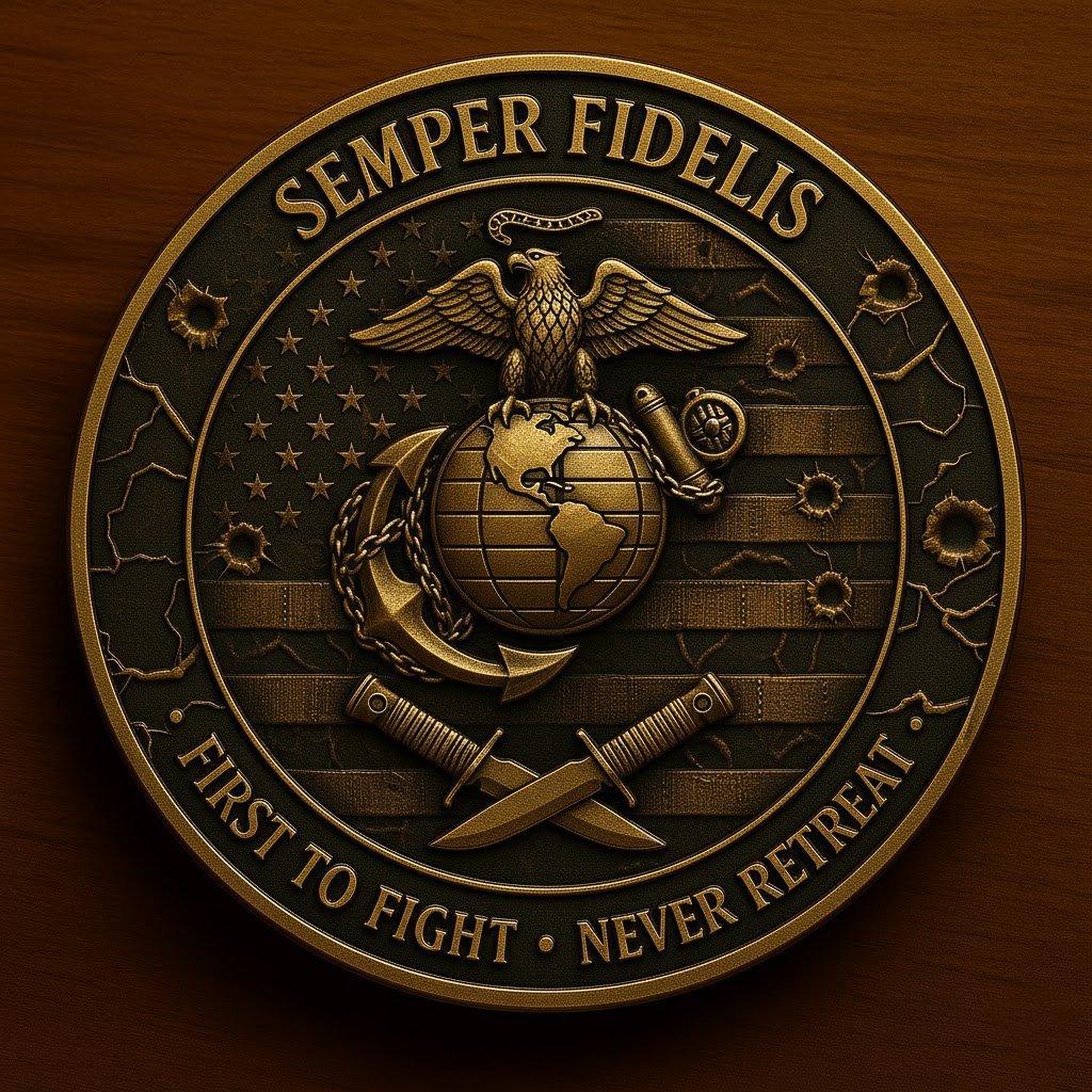 🔱Grim Squad Honor" USMC 250th Challenge Coin | 1775-2025 Tactical Edition