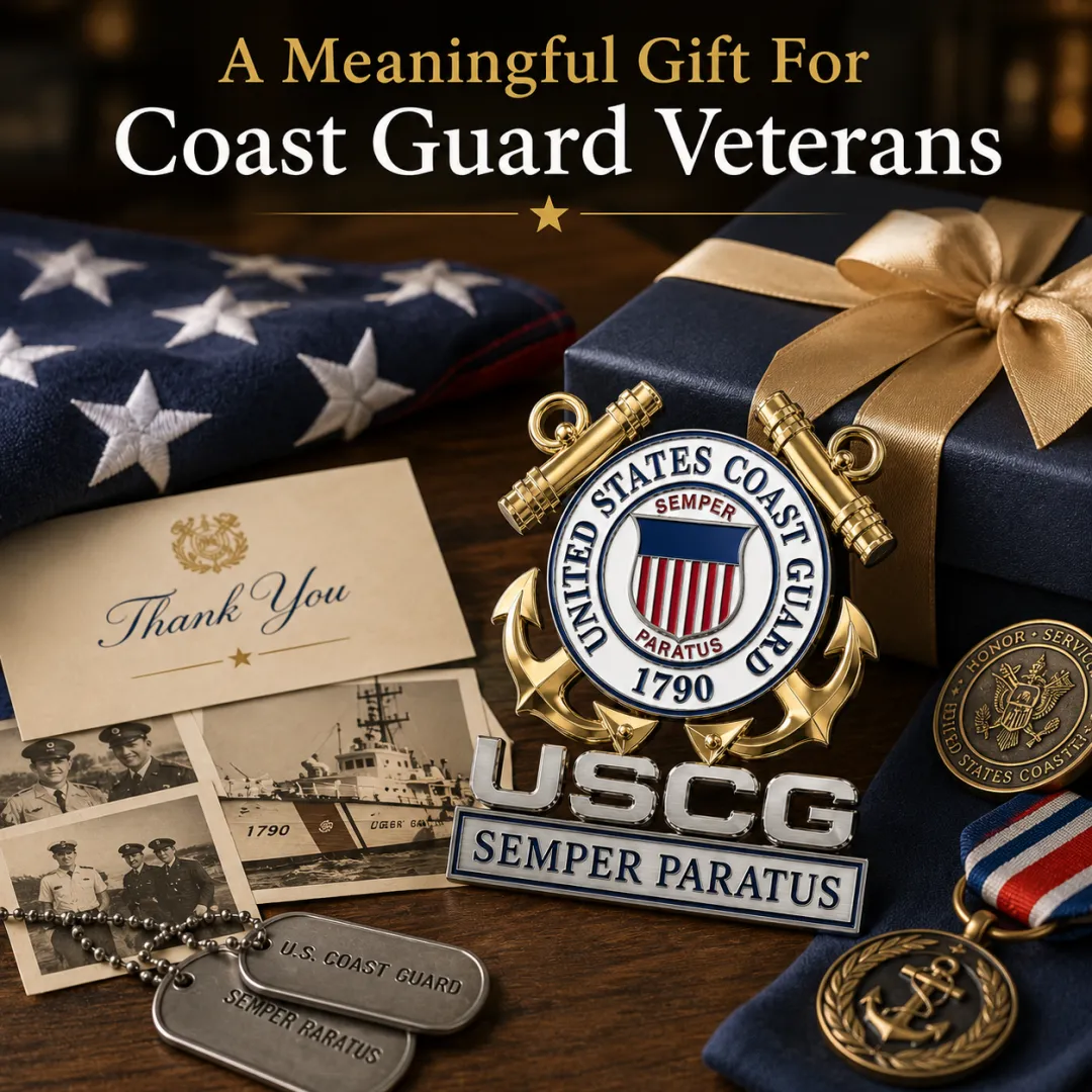 U.S. Coast Guard Semper Paratus Metal Vehicle Badge
