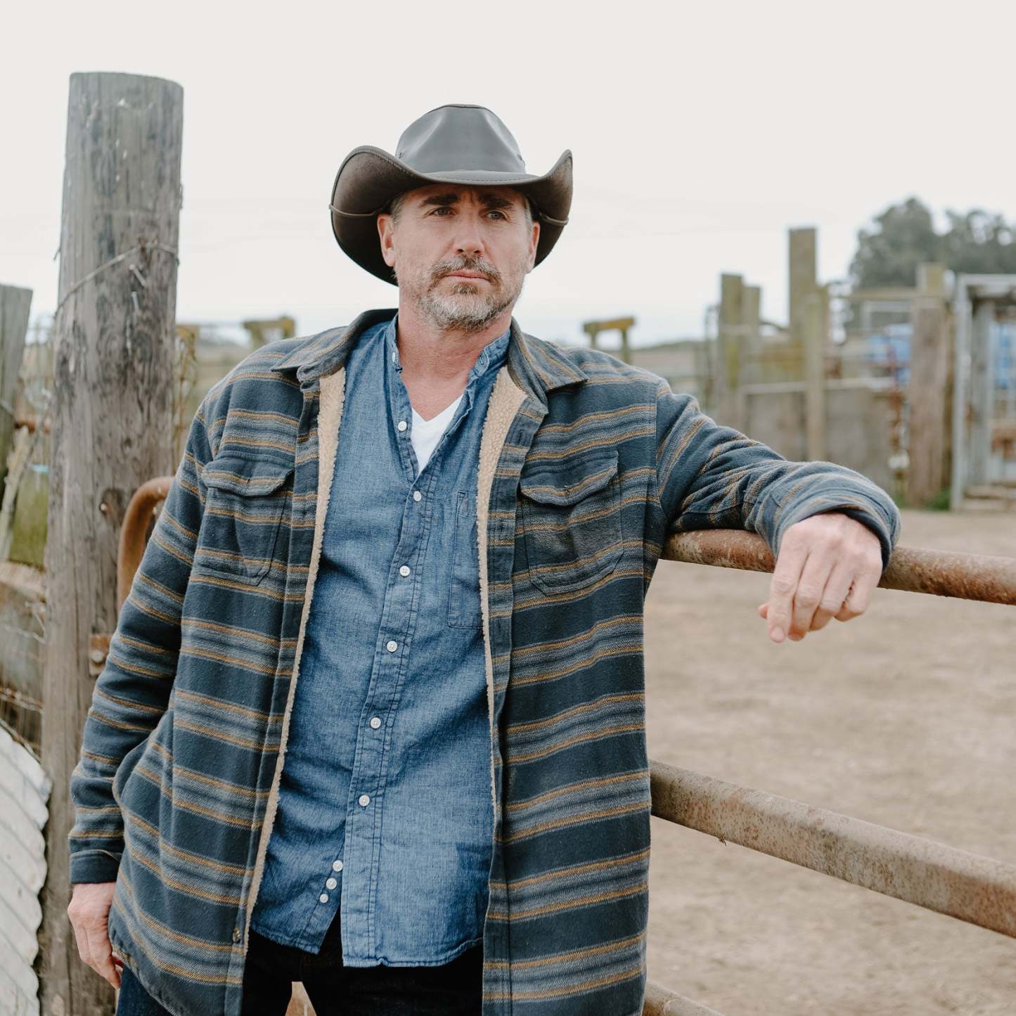 Hollywood - Mens Leather Cowboy Hat