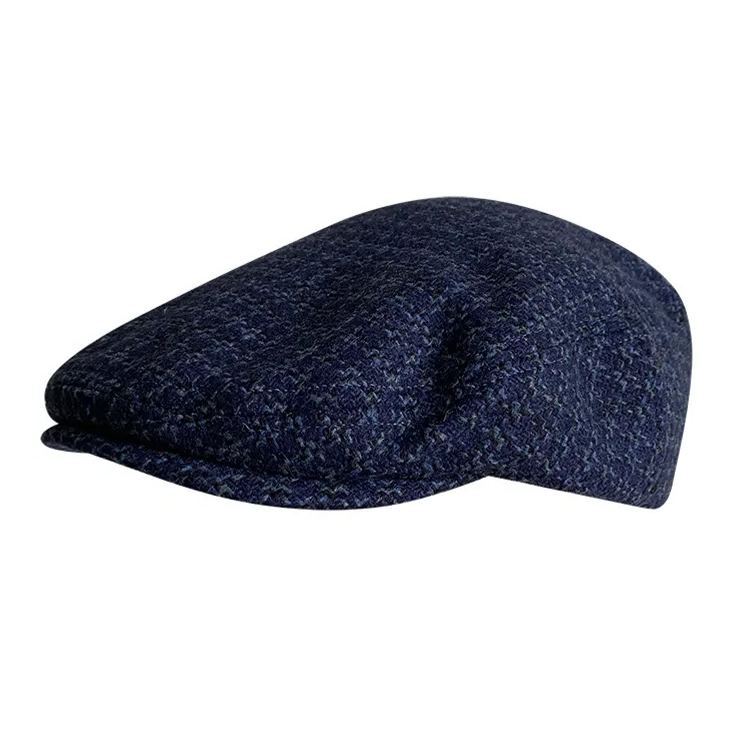 THE PEAKY Marl Flat Hat Barbour-Harris Tweed