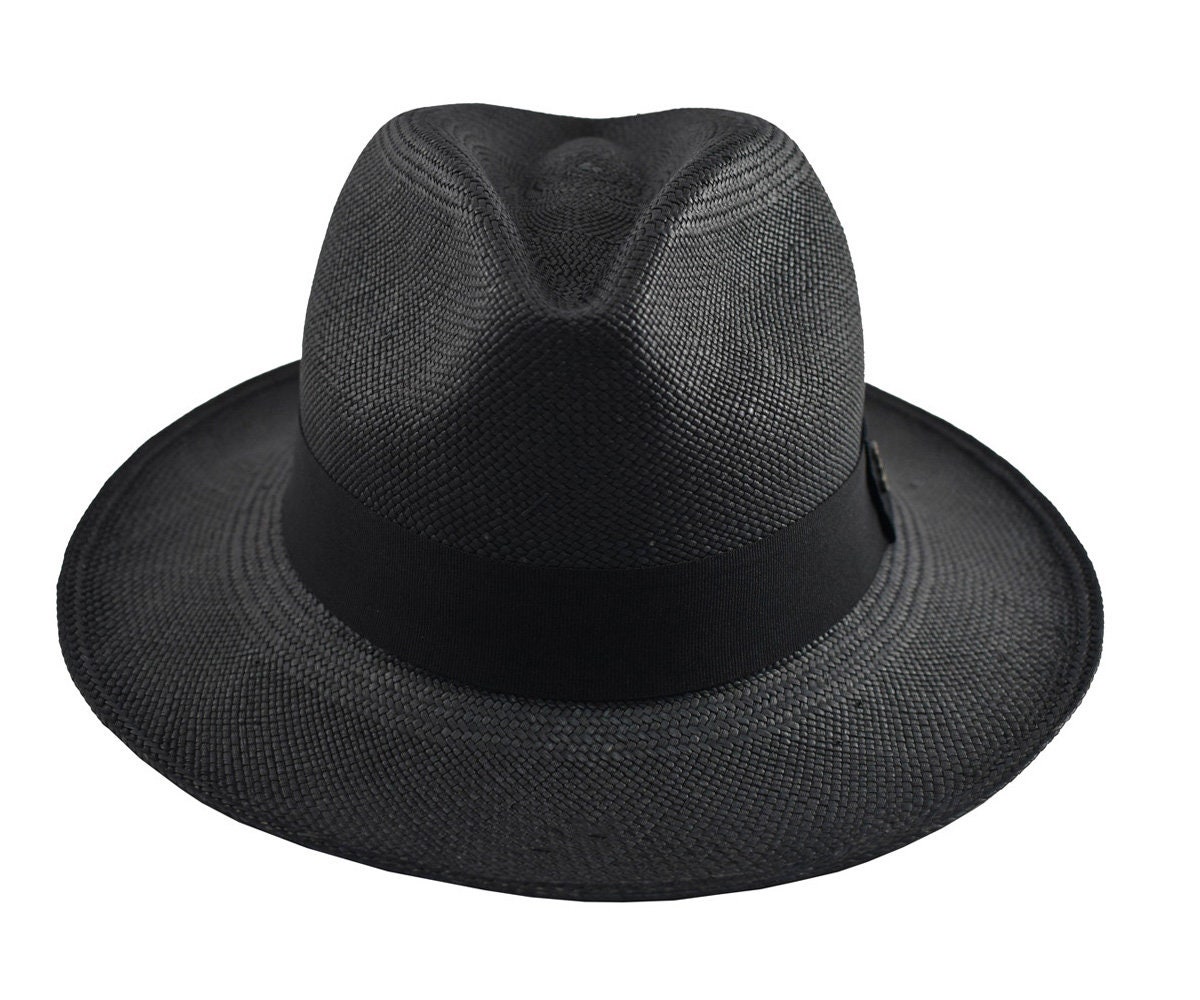 Advanced Original Panama Hat-Black Toquilla Straw-Handwoven in Ecuador 