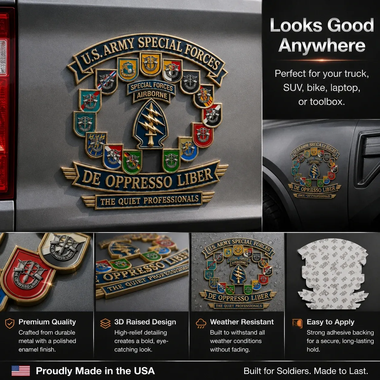  🗡️U.S. Army Special Forces “De Oppresso Liber” Tribute Metal Car Emblem 🗡️U.S. Army Special Forces “De Oppresso Liber” Tribute Metal Car Emblem 🗡️U.S. Army Special Forces “De Oppresso Liber” Tribute Metal Car Emblem 🗡️U.S. Army Special Forces “De Opp