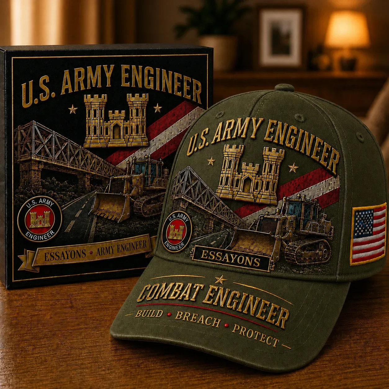 🏰U.S. Army Engineer Career Commemorative Cap