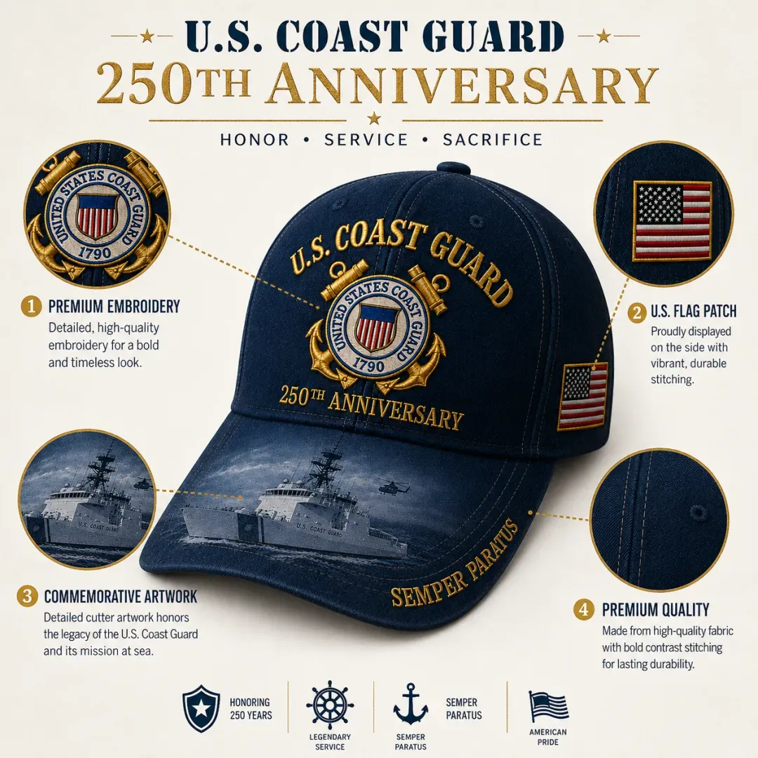 🔥 Father’s Day Sale - ❤️ U.S. Coast Guard America's 250th Anniversary Edition Commemorative Cap 🇺🇸