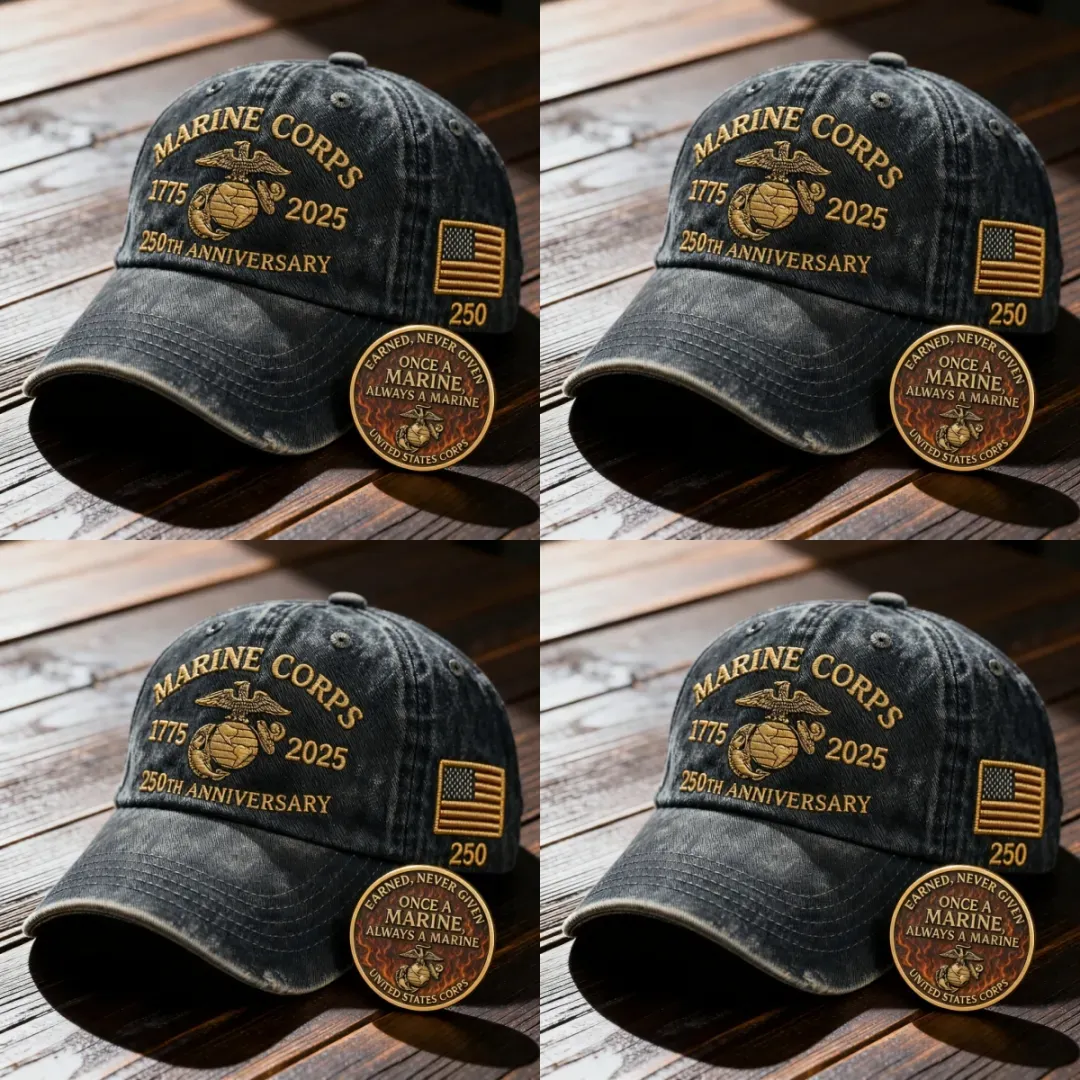 ❤️Veteran‘s Day Best Gift🌹Honoring 250th USMC Retro Washed Cap – Honor That Never Fades 🇺🇸🎁Free Symbolizes Honor Gift