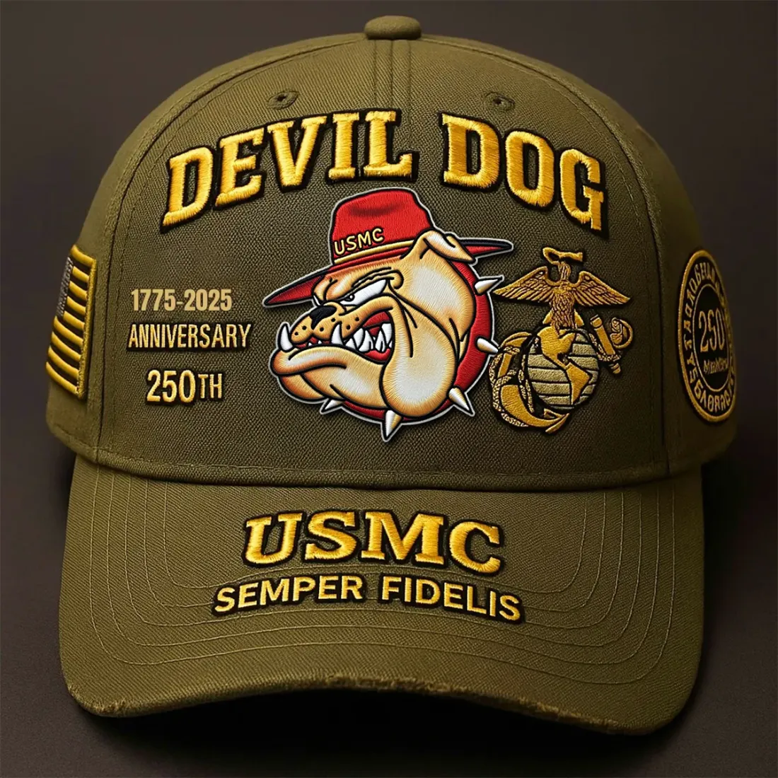 USMC 250th Anniversary Devil Dog cap