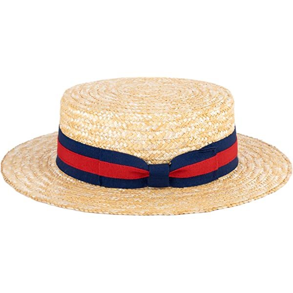 6 ColorsStraw Boater Hat Handmade in Italy