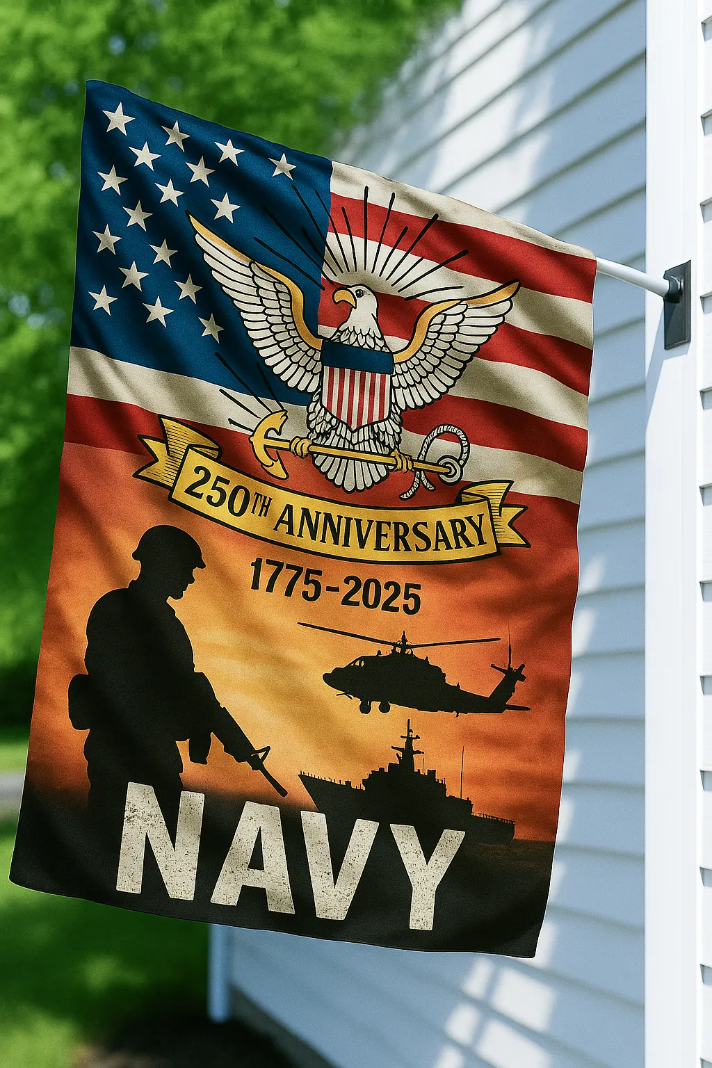 Navy 250th Anniversary Flag Set – Honor 250 Years of Naval Service