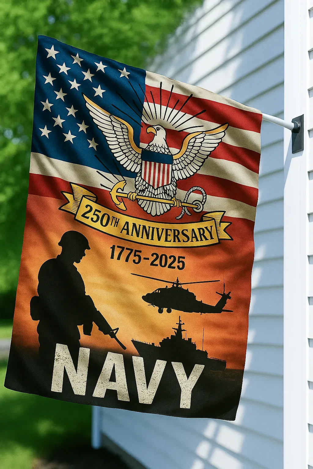 Navy 250th Anniversary Flag Set – Honor 250 Years of Naval Service