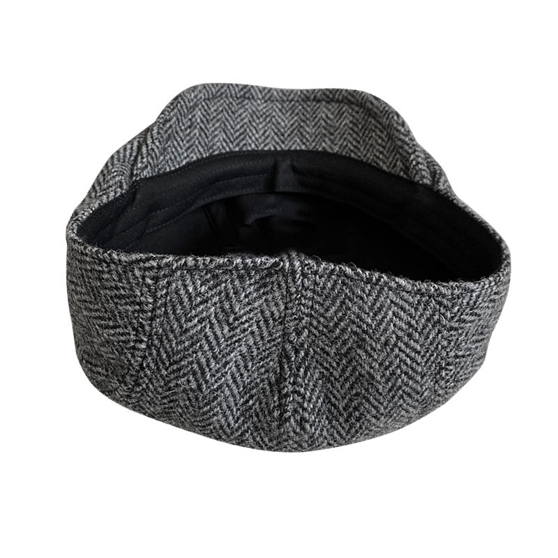 THE PEAKY Gatsby Flat Hat Gray-Harris Tweed