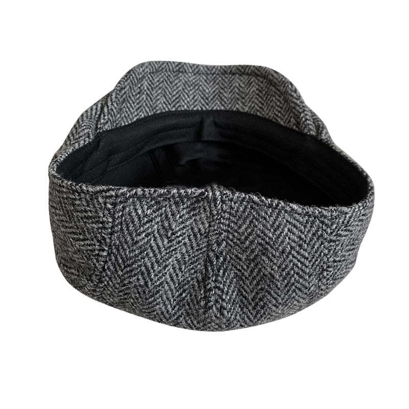 THE PEAKY Gatsby Flat Hat Gray-Harris Tweed