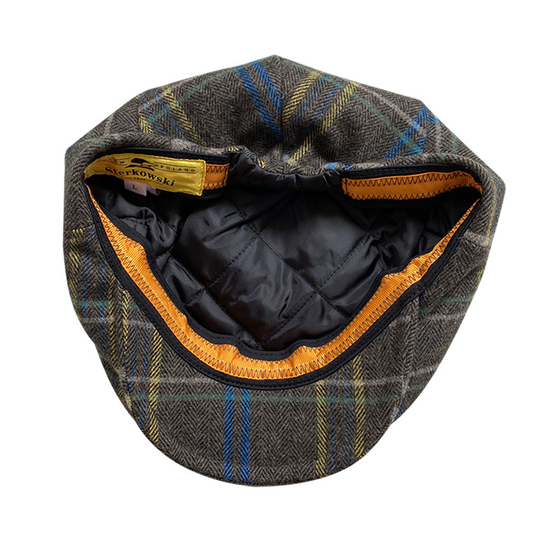 THE PEAKY Marl Flat Hat RUSTY-Harris Tweed