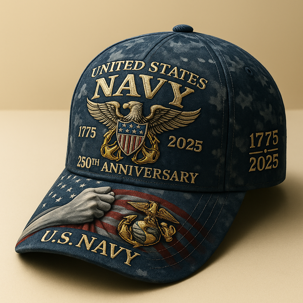 U.S. Navy 250th Anniversary Commemorative Hat – 1775–2025 Veterans Tri