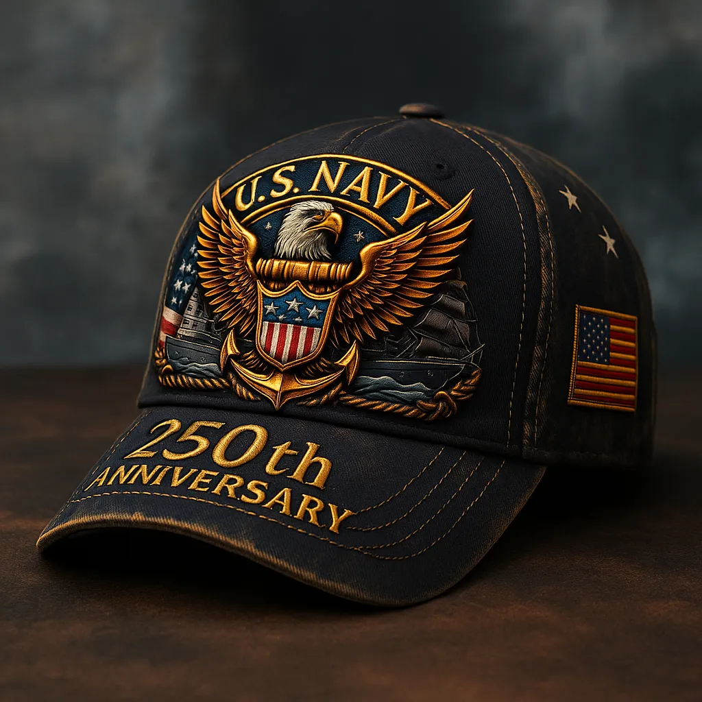U.S. Navy 250th Anniversary Patriotic Eagle Hat – 1775–2025 Tribute Edition