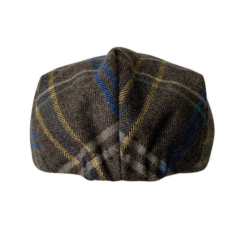 THE PEAKY Marl Flat Hat RUSTY-Harris Tweed