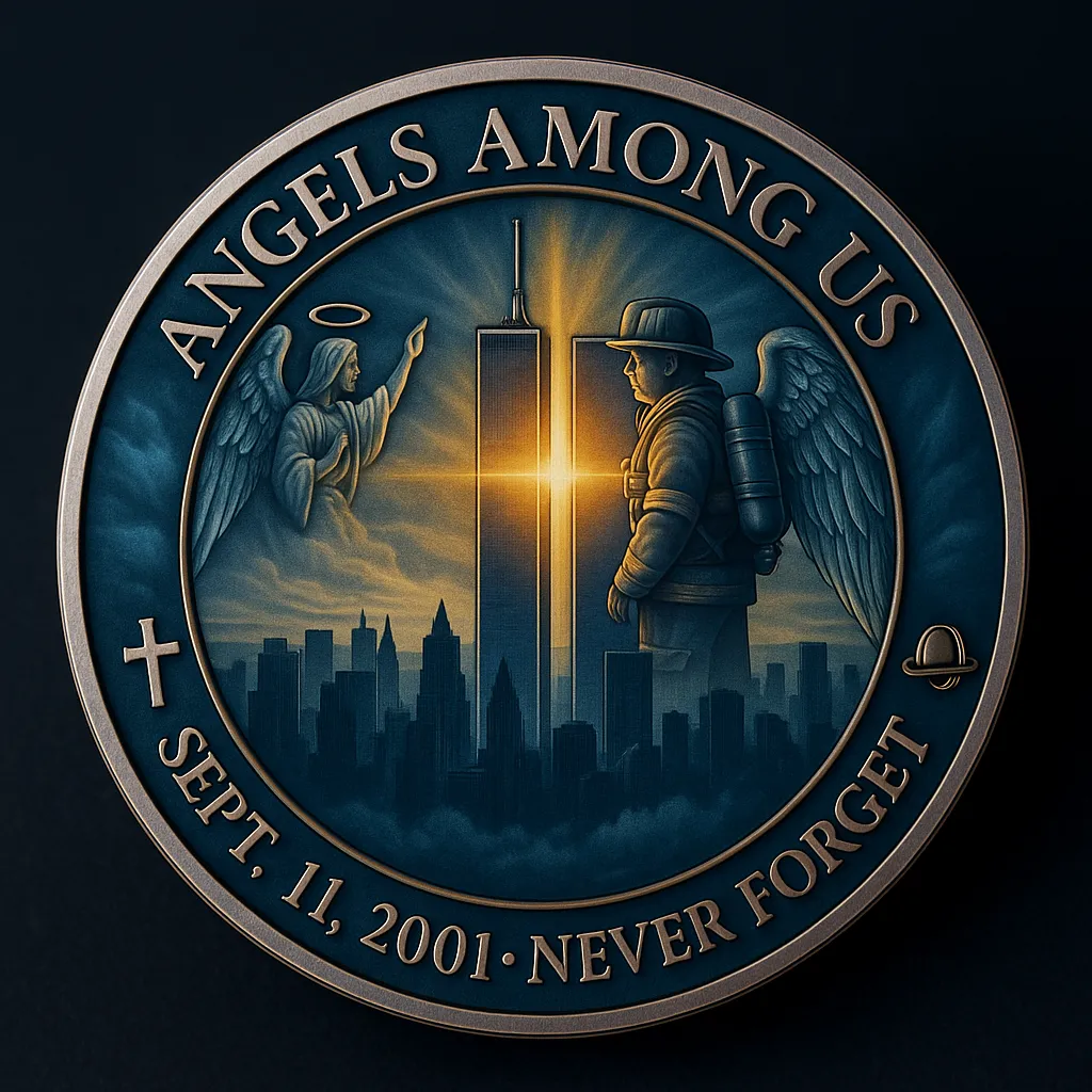 Angels Among Us – 9/11 Memorial Challenge Coin | Honoring the Heroes We’ll Never Forget