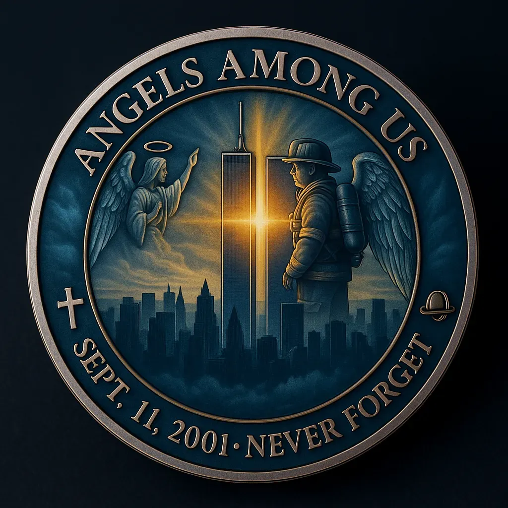 Angels Among Us – 9/11 Memorial Challenge Coin | Honoring the Heroes We’ll Never Forget