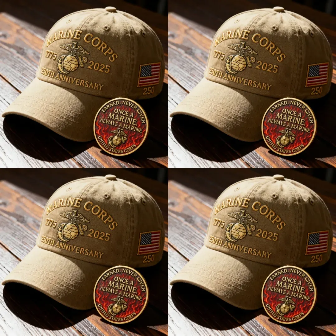 ❤️Veteran‘s Day Best Gift🌹Honoring 250th USMC Retro Washed Cap – Honor That Never Fades 🇺🇸🎁Free Symbolizes Honor Gift