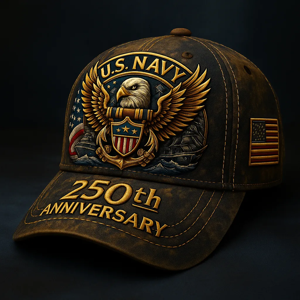 U.S. Navy 250th Anniversary Patriotic Eagle Hat – 1775–2025 Tribute Edition