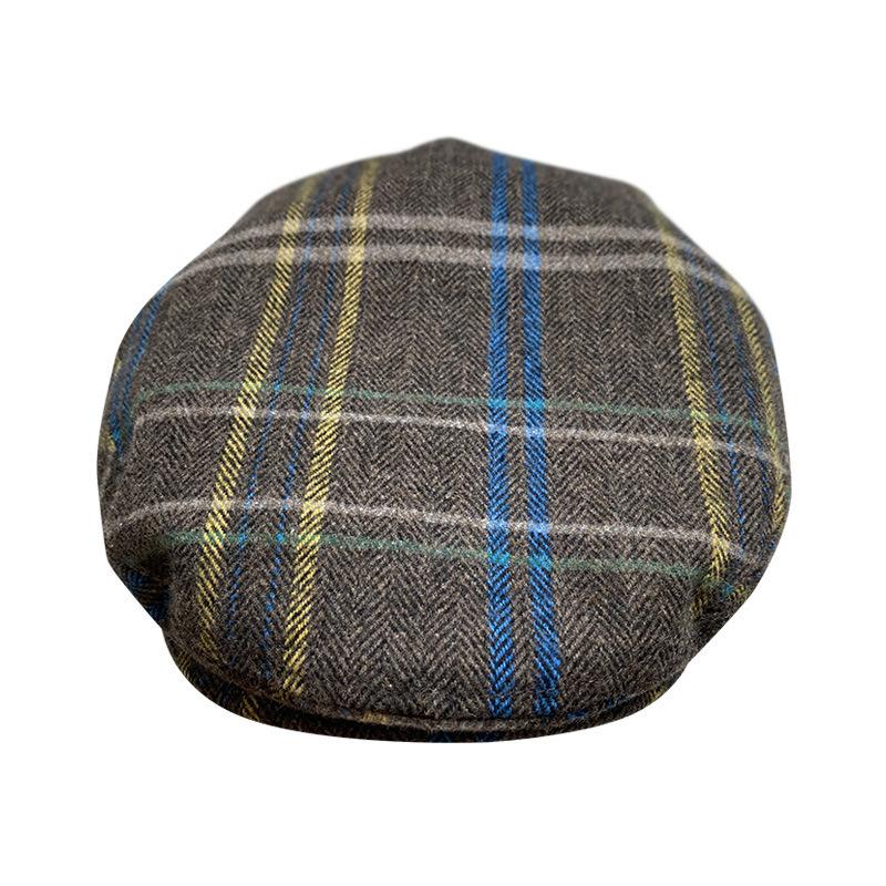 THE PEAKY Marl Flat Hat RUSTY-Harris Tweed