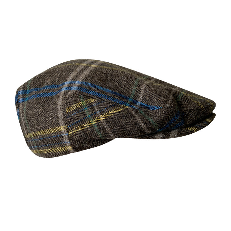 THE PEAKY Marl Flat Hat RUSTY-Harris Tweed