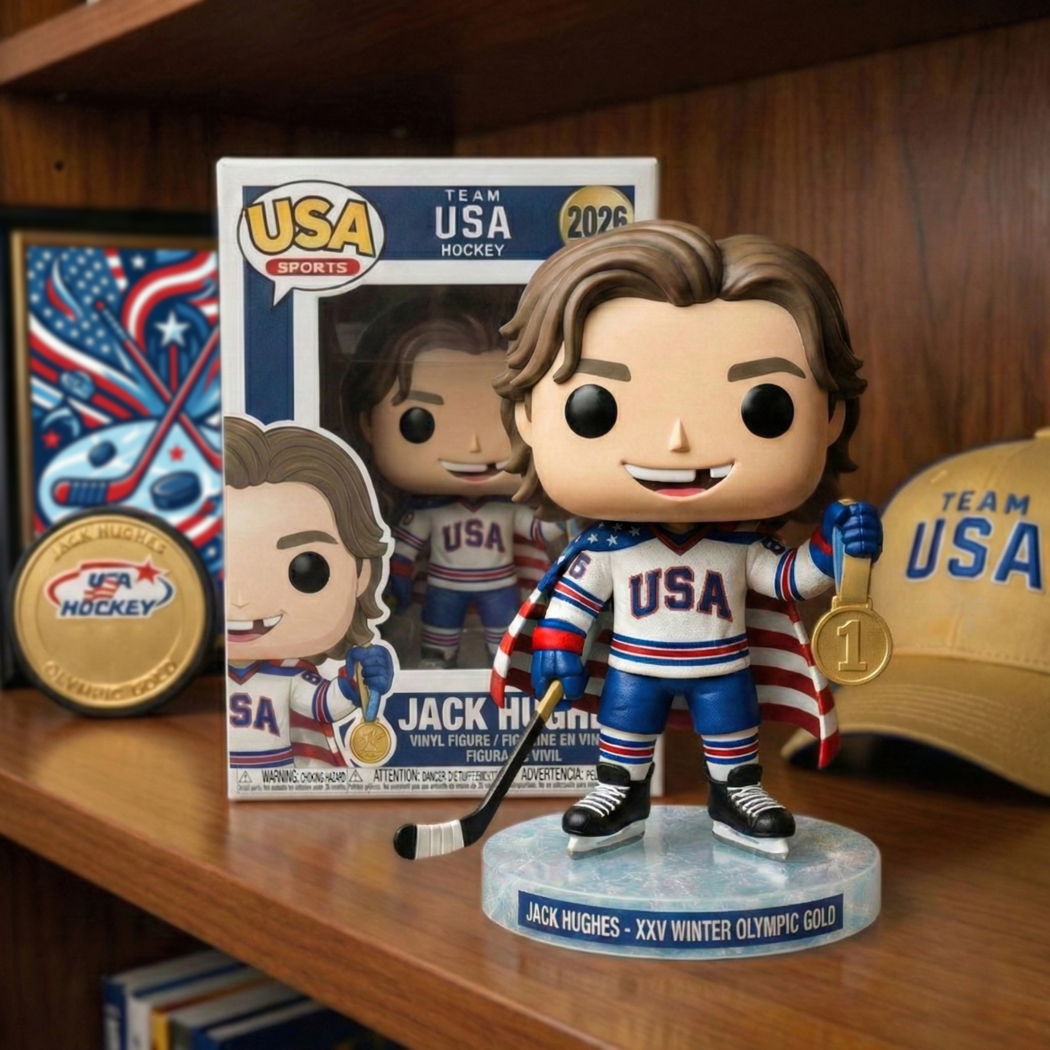 Jack Hughes – 2026 Winter Olympic Gold Commemorative Pop! Figure