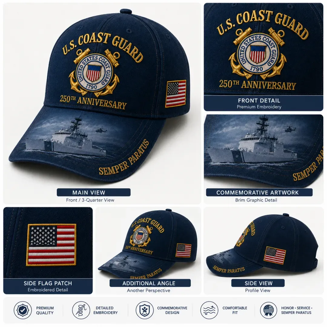 🔥 Father’s Day Sale - ❤️ U.S. Coast Guard America's 250th Anniversary Edition Commemorative Cap 🇺🇸