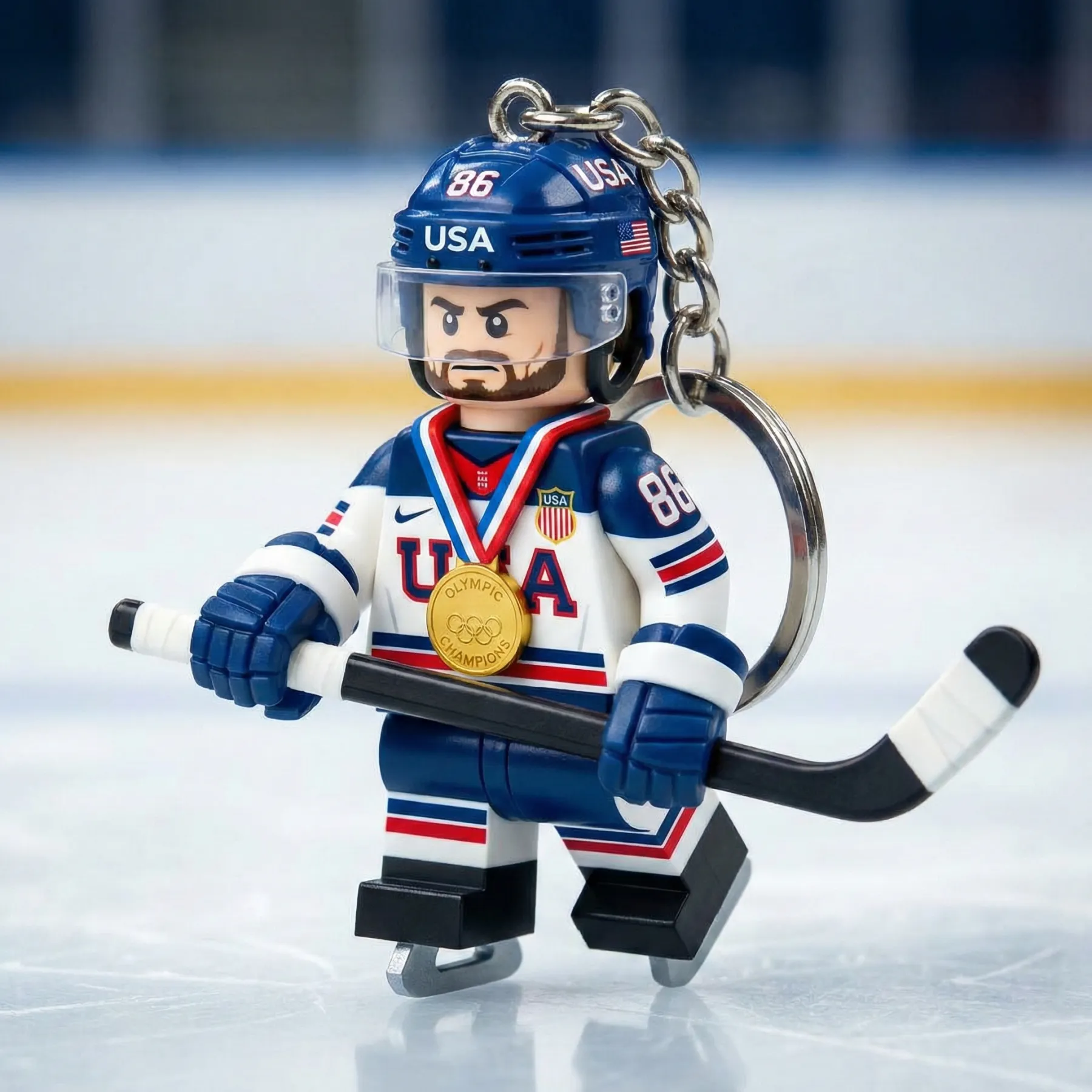The "Mini Miracle" Team USA 2026 Gold Medal Hockey Keychain