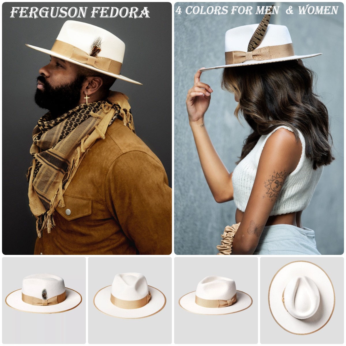 Ferguson Fedora - Ivory [Fast shipping and box packing]