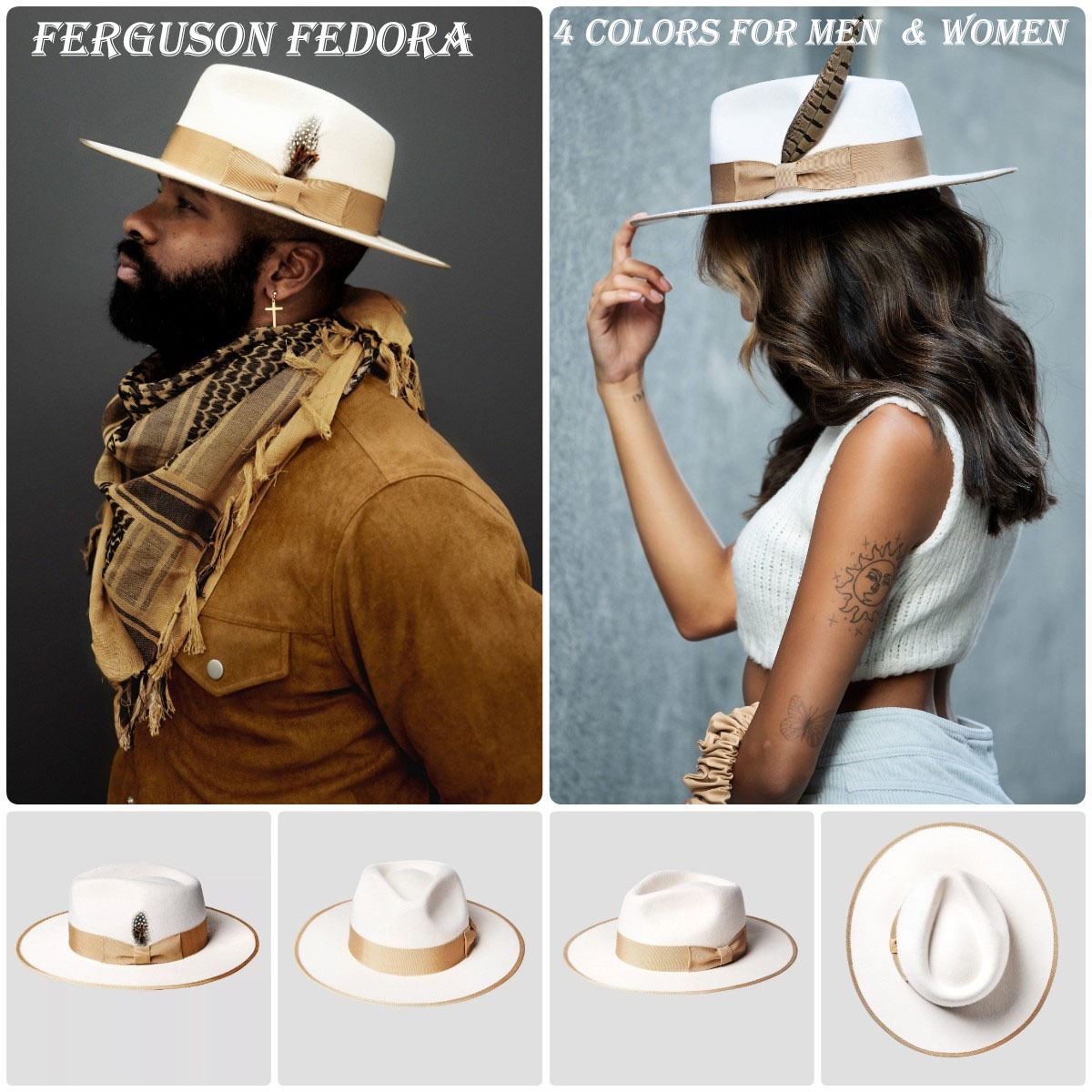 Ferguson Fedora - Ivory [Fast shipping and box packing]