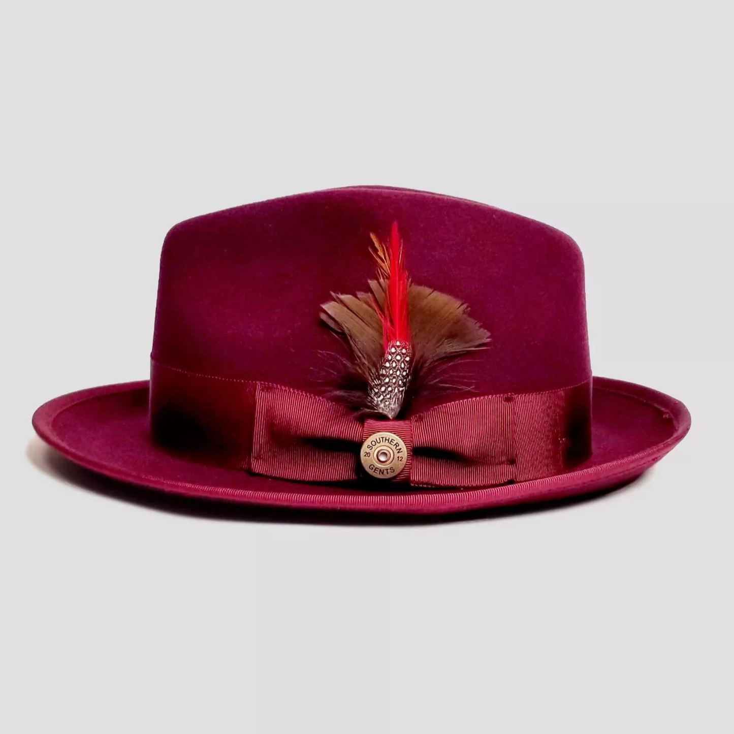 Trilby Fedora – Burgundy[Fast shipping]