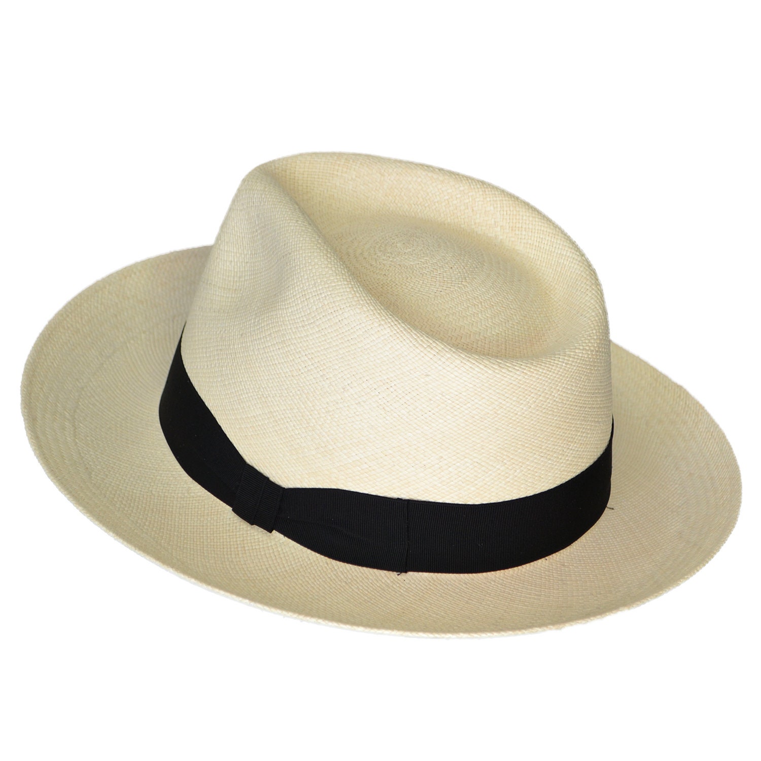 Advanced Teardrop Fedora Panama Hat-Natural Toquilla Straw-Handwoven in Ecuador