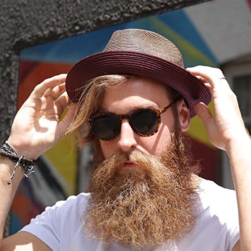 Twotone Summer Straw Fedora Hat