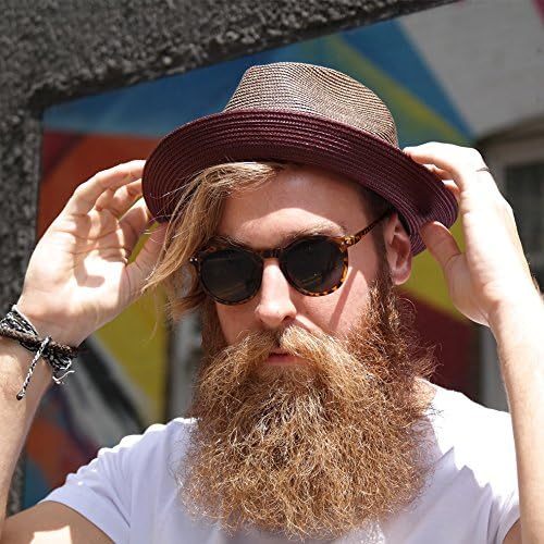 Twotone Summer Straw Fedora Hat